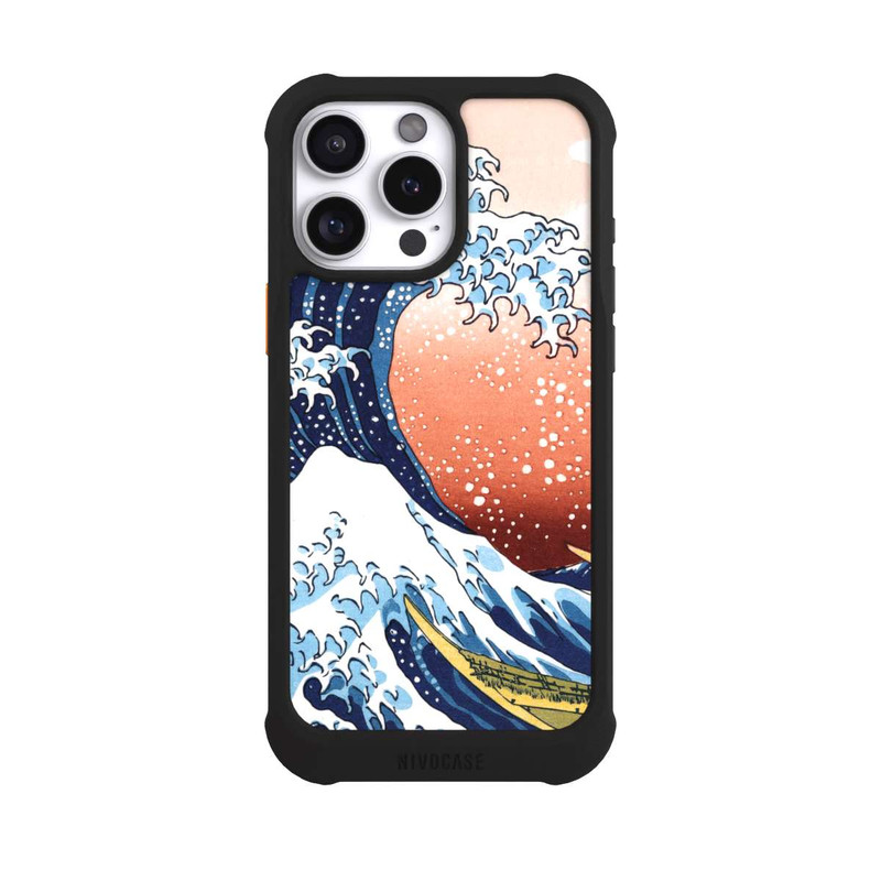 iPhone 16 Pro Max NIVOmax La Grande Vague de Kanagawa Rouge