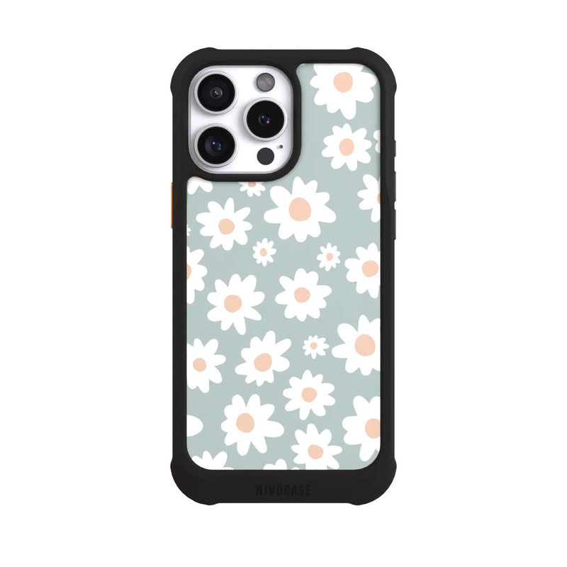 iPhone 16 Pro Max NIVOmax Gänseblümchen Muster grün