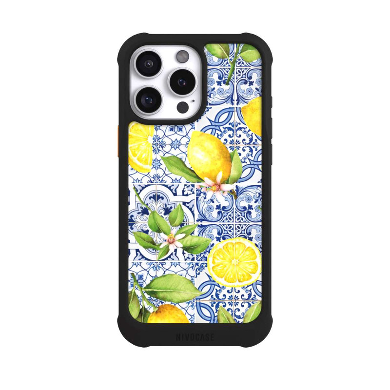 iPhone 16 Pro Max NIVOmax Mediterrane Amalfi Küste mit Blauen Kacheln und Zitronen