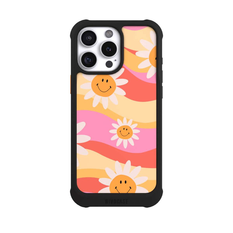 iPhone 16 Pro Max NIVOmax Retro Smiles Orange Colorful