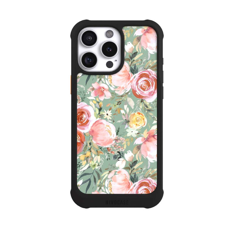 iPhone 16 Pro Max NIVOmax Pastellfarbener Pfingstrosenstrauß