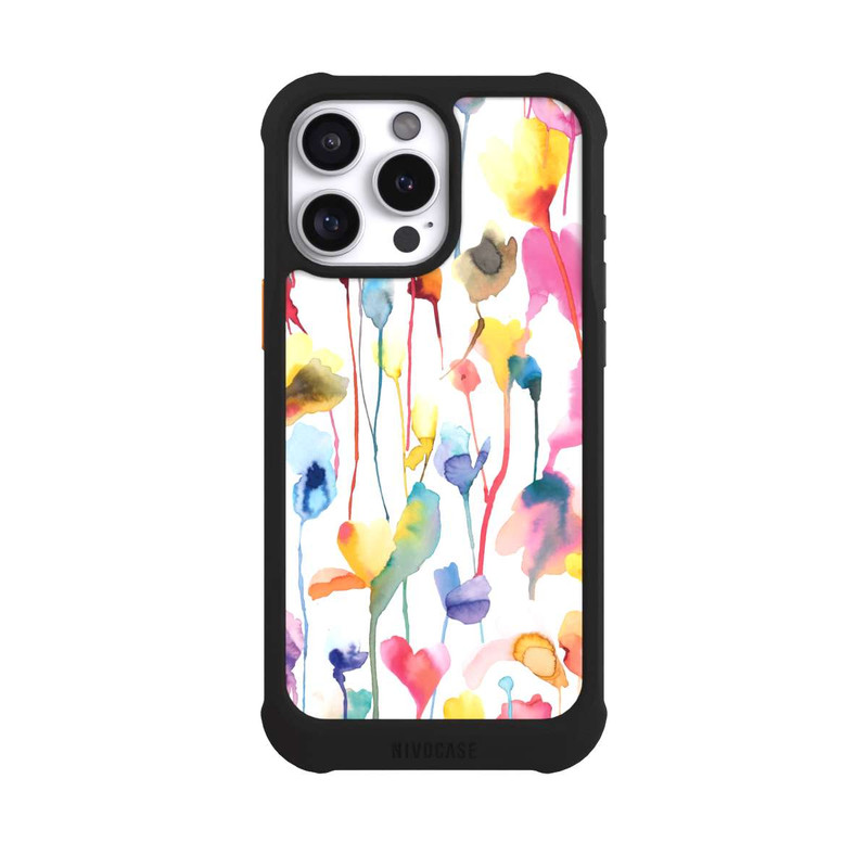 iPhone 16 Pro Max NIVOmax Aquarell Wildblumen bunt