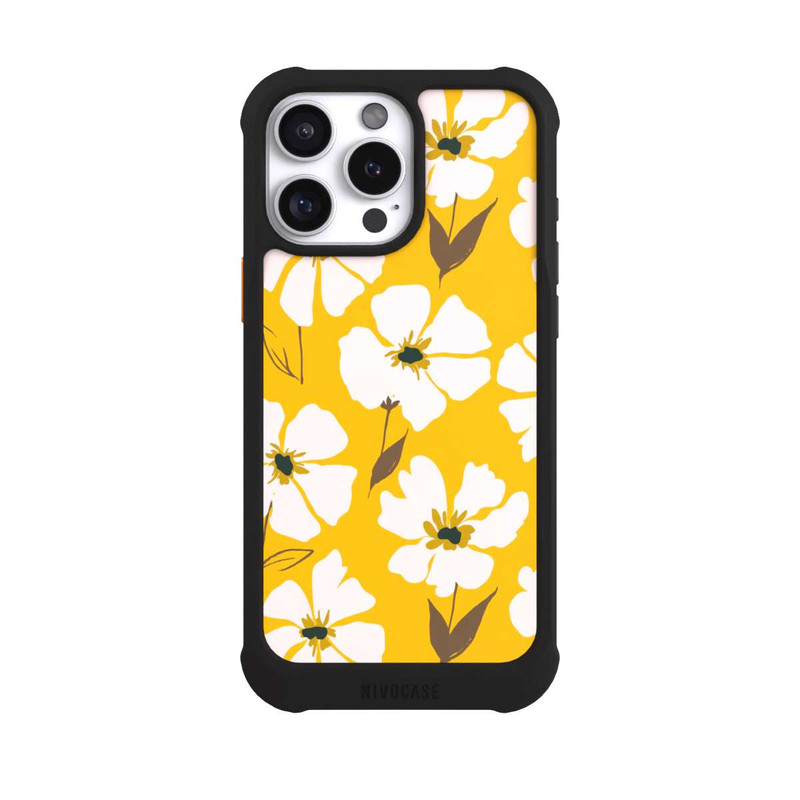 iPhone 16 Pro Max NIVOmax Prairie Fleurie Ocre Jaune