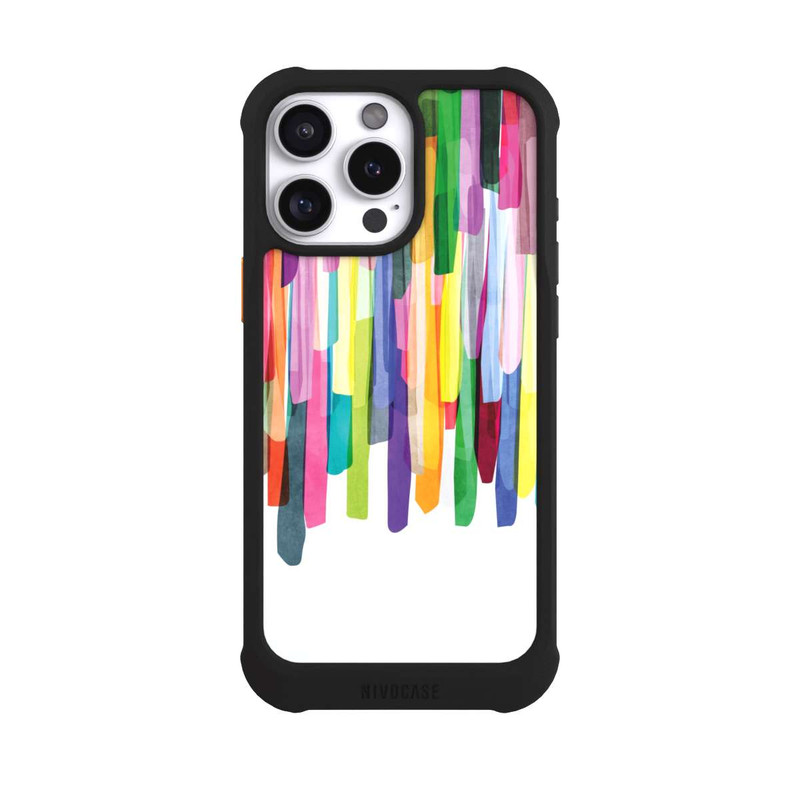 iPhone 16 Pro Max NIVOmax Bunte Streifen Weißer Hintergrund