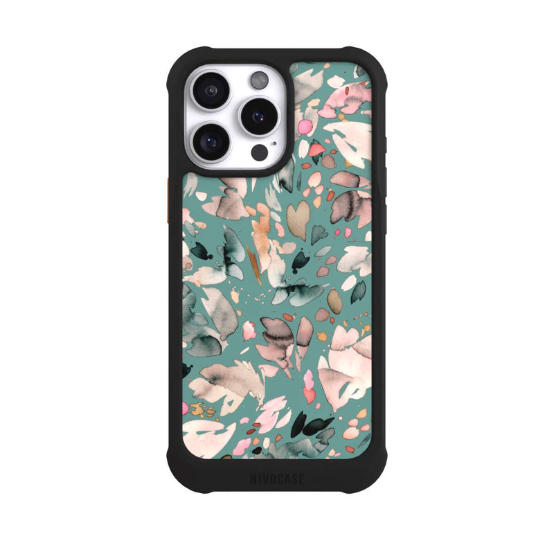 iPhone 16 Pro Max NIVOmax Abstrakte Blumenblätter grün