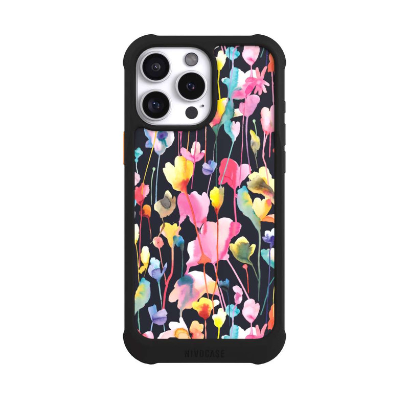 iPhone 16 Pro Max NIVOmax Wildblumen schwarz