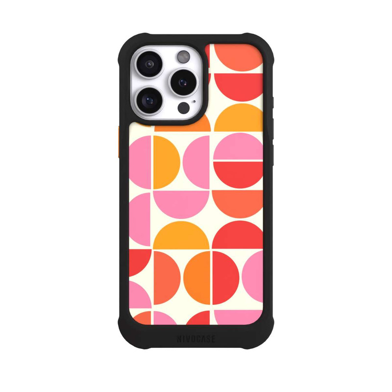 iPhone 16 Pro Max NIVOmax Motif Tendance Rétro Orange