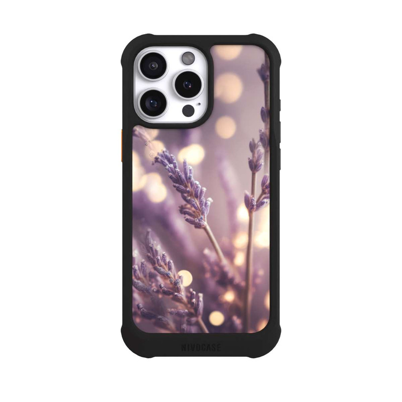 iPhone 16 Pro Max NIVOmax Lavande en gros plan avec IA