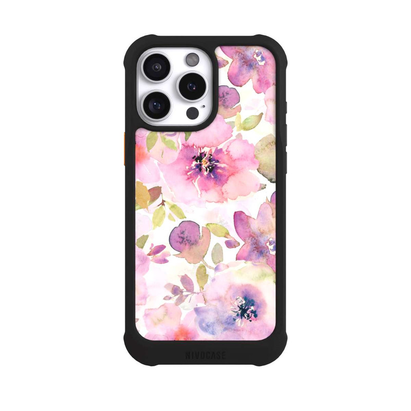 iPhone 16 Pro Max NIVOmax Tapete mit rosa Blumen