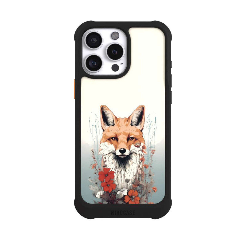 iPhone 16 Pro Max NIVOmax Renard avec des fleurs