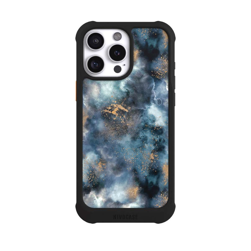 iPhone 16 Pro Max NIVOmax Smoky Marble Watercolor Navy