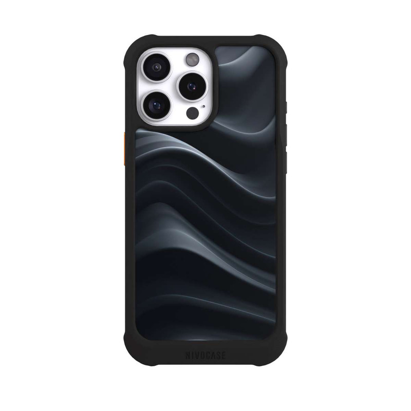 iPhone 16 Pro Max NIVOmax Black Waves Texture