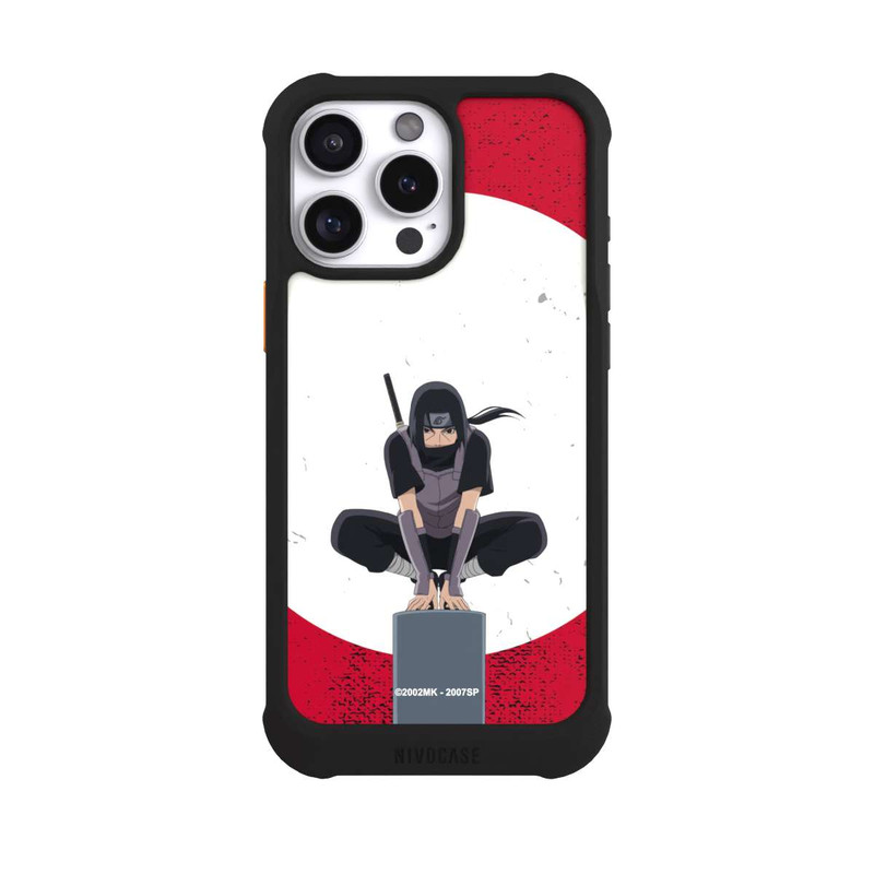 iPhone 16 Pro Max NIVOmax Itachi Uchiha Symbol Roter Hintergrund