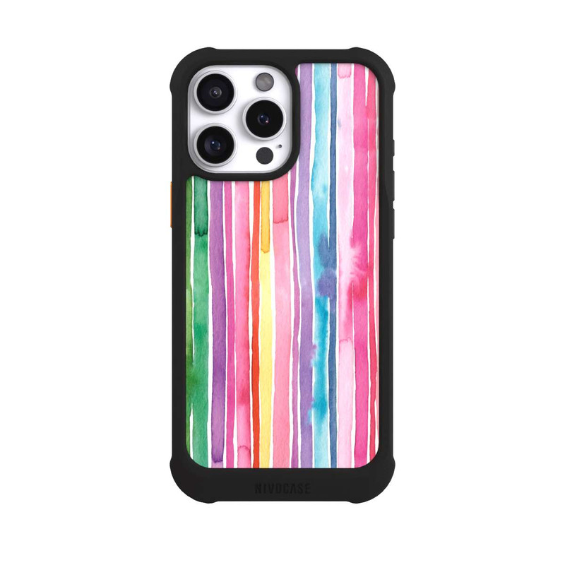 iPhone 16 Pro Max NIVOmax Camouflage Rayures arc-en-ciel