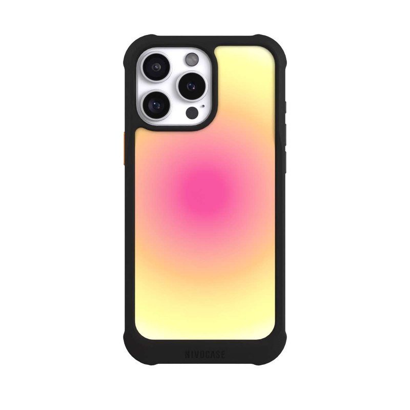 iPhone 16 Pro Max NIVOmax Aura jaune rose cercle