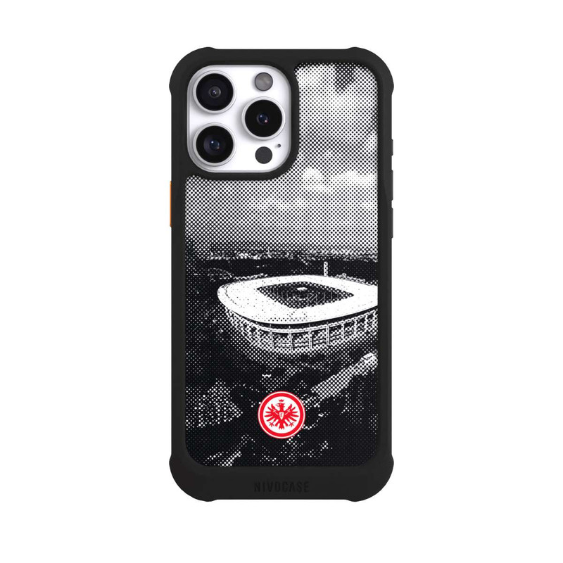 iPhone 16 Pro Max NIVOmax SGE Stadion Schwarz Weiß