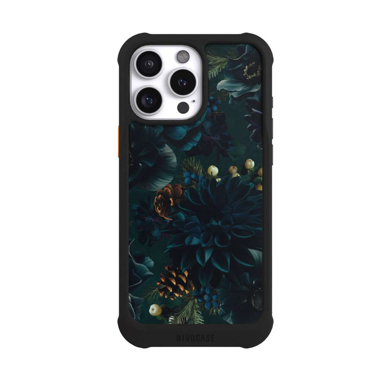 iPhone 16 Pro Max NIVOmax Blumenmuster Grün und Blau