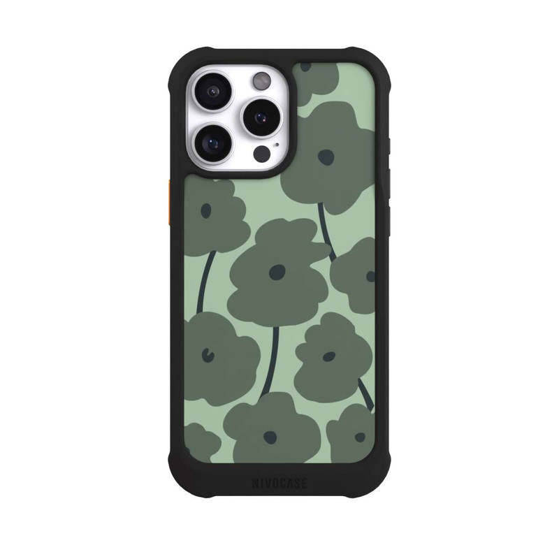 iPhone 16 Pro Max NIVOmax Fleurs Minimalistes Vertes