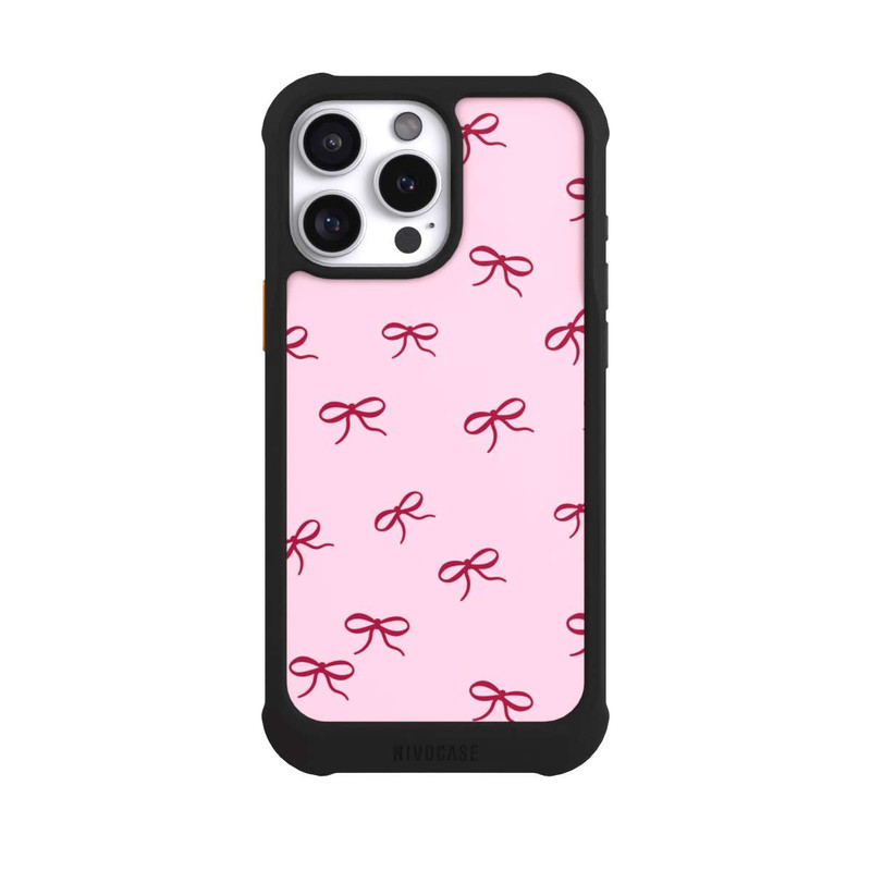 iPhone 16 Pro Max NIVOmax Schleifen Muster Rot Pink