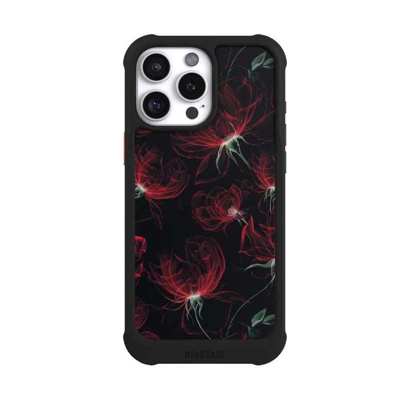 iPhone 16 Pro Max NIVOmax Tapete mit roten Blumen