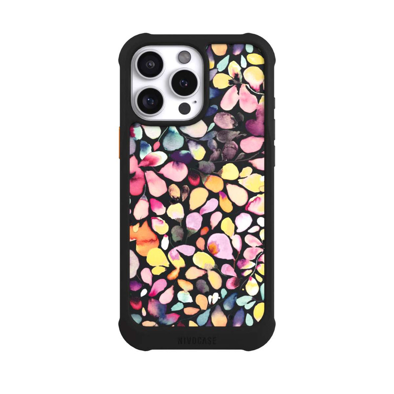 iPhone 16 Pro Max NIVOmax Eukalyptus Aquarellblätter Schwarz