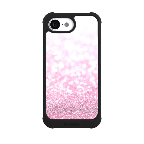 Apple iPhone 16e NIVOmax Pluie de paillettes roses look