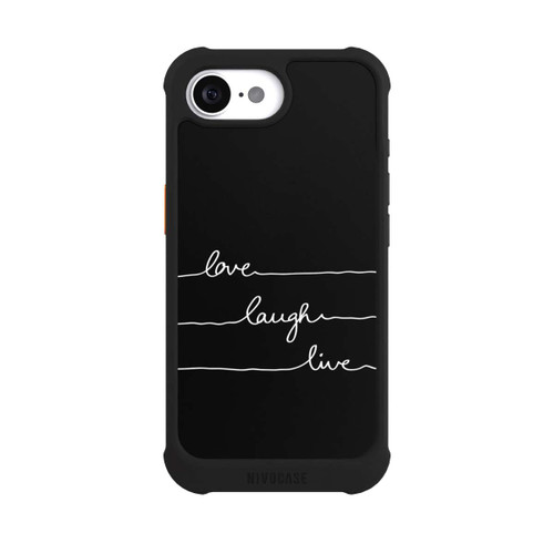 Apple iPhone 16e NIVOmax Love Laugh Live weiß/schwarz