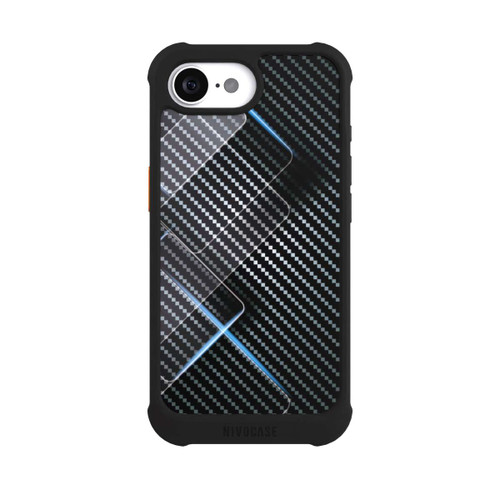 Apple iPhone 16e NIVOmax Blaue Linien auf Karbon