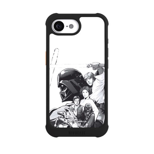 Apple iPhone 16e NIVOmax StarWars Charaktere - Schwarz-Weiß