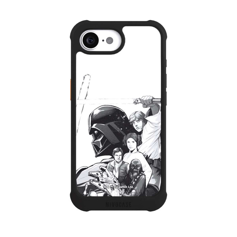 iPhone 16e NIVOmax StarWars Charaktere - Schwarz-Weiß