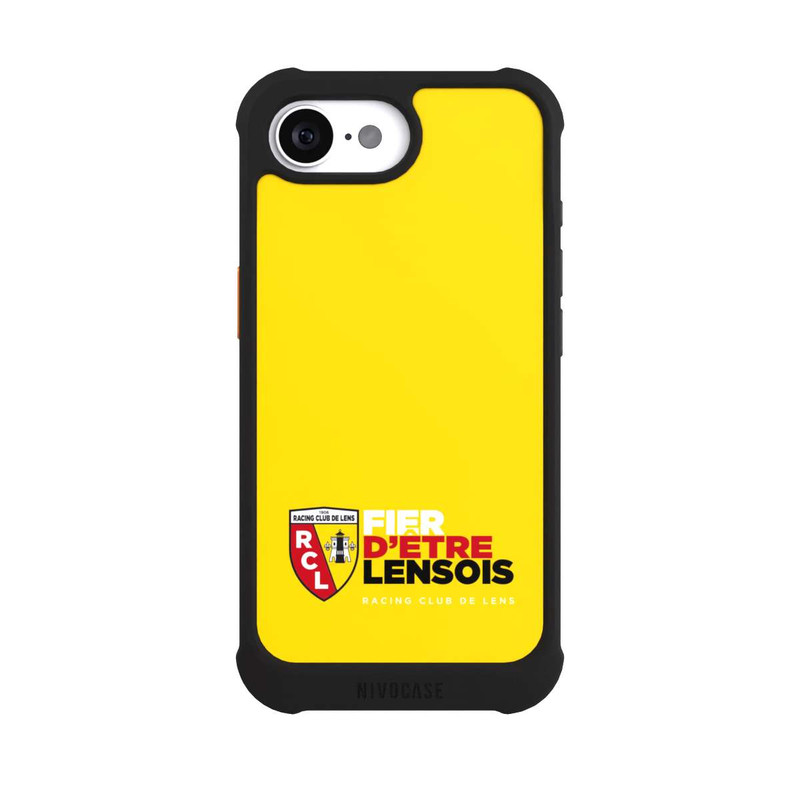 iPhone 16e NIVOmax Fond Logo RCL Jaune