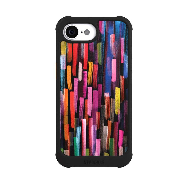 iPhone 16e NIVOmax Colourful Brushstrokes Black