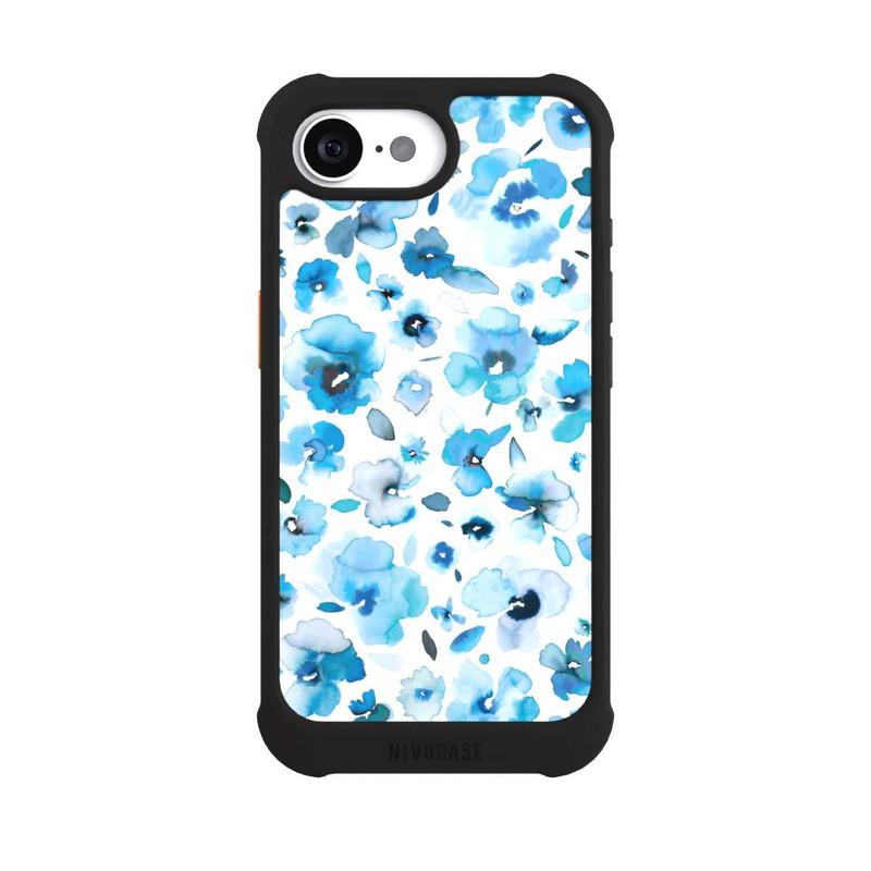 iPhone 16e NIVOmax Fleurs tropicales bleues