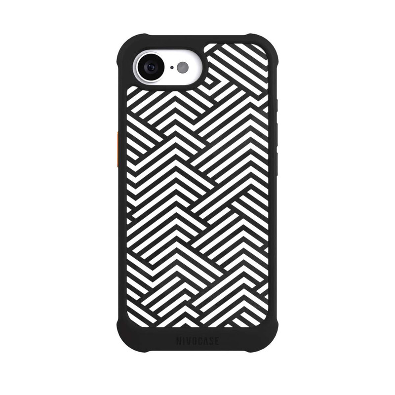 iPhone 16e NIVOmax Schwarz und Weiß ZigZag