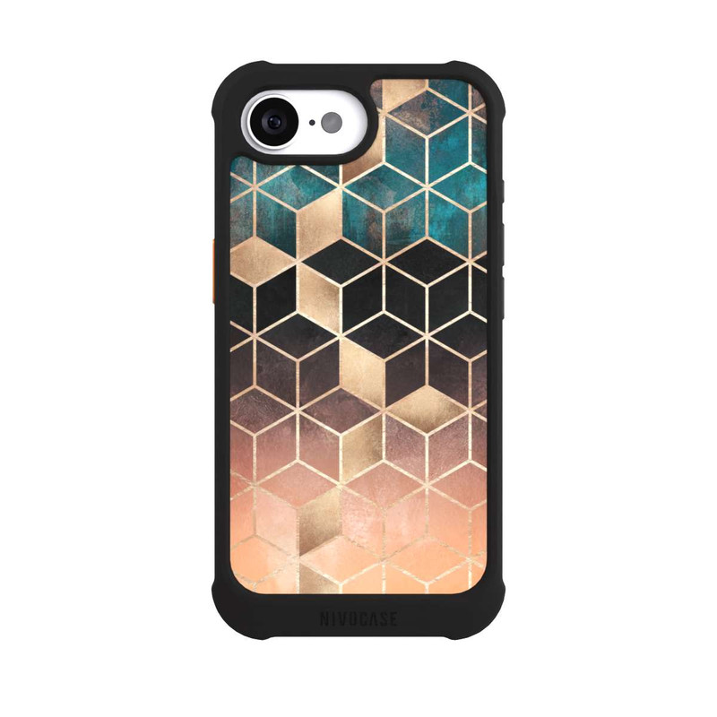 iPhone 16e NIVOmax Ombre Traum Würfel Gold Druck