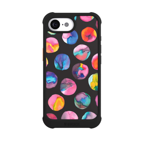 Apple iPhone 16e NIVOmax Colorful Ink Marbles Dots Black