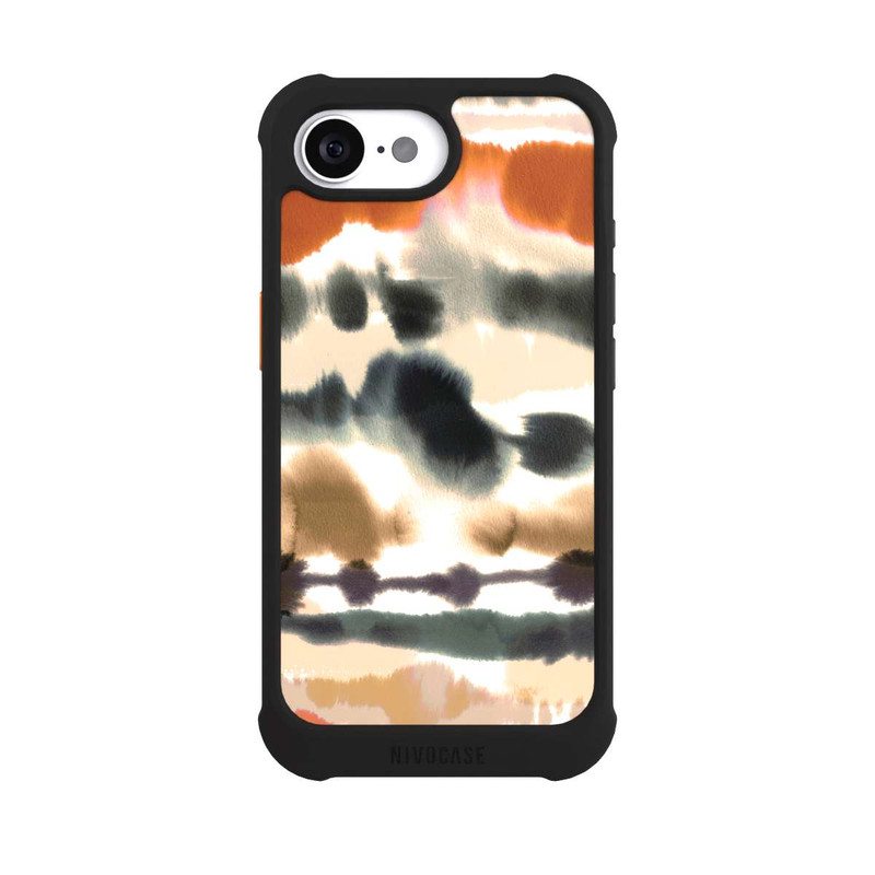 iPhone 16e NIVOmax Soft Nautical Watercolor Lines Orange