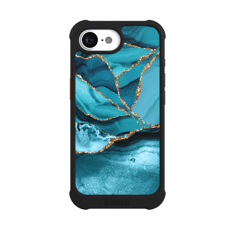 iPhone 16e NIVOmax Eisblaue Marmor Landschaft