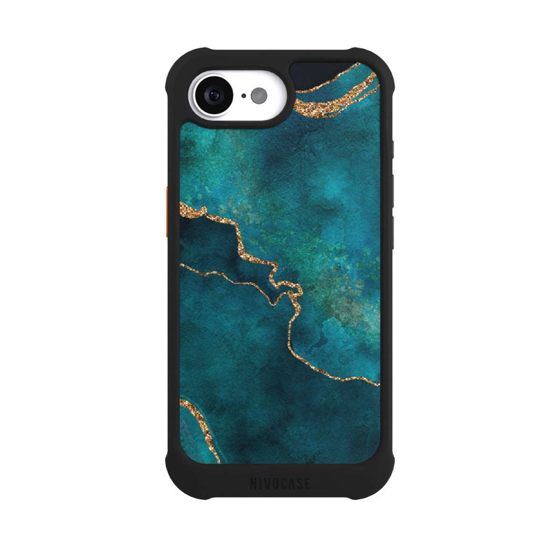 iPhone 16e NIVOmax Edelstein glänzend aquamarin