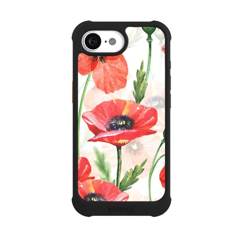 iPhone 16e NIVOmax Wasserfarbe Mohnblumen