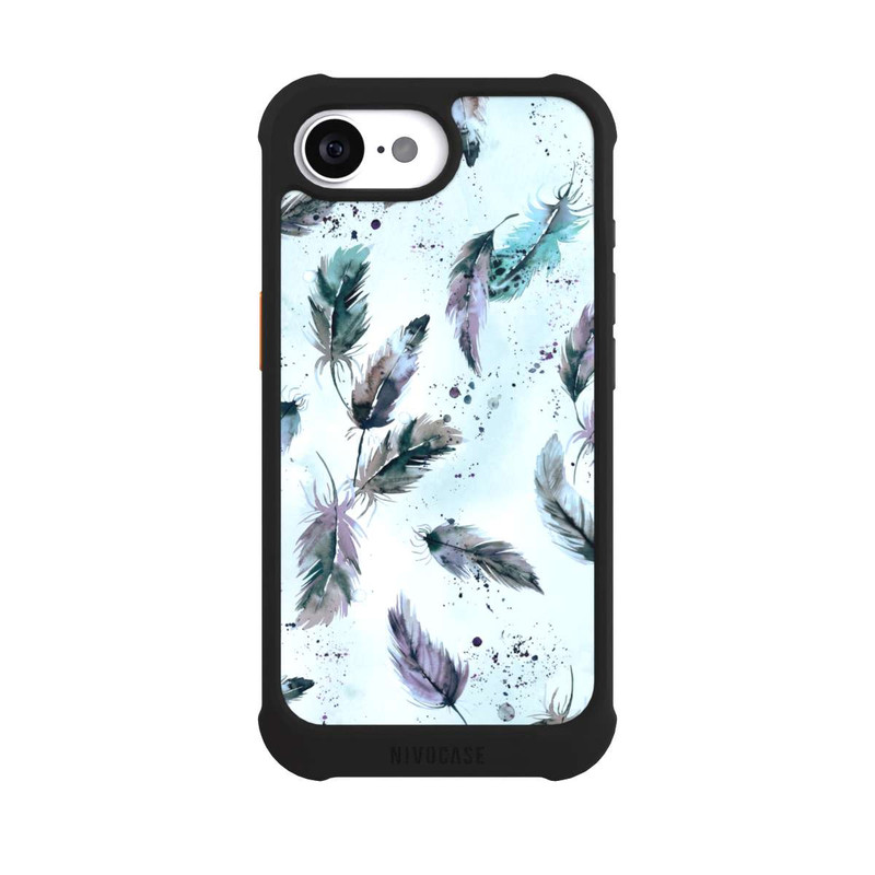 iPhone 16e NIVOmax Plumes Magiques Bleu Doux