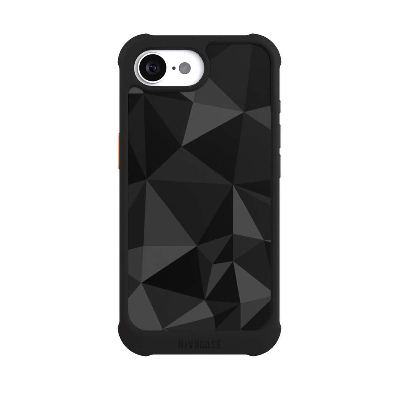 iPhone 16e NIVOmax Polygonmuster schwarz