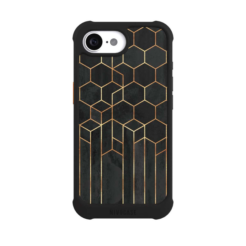 iPhone 16e NIVOmax Hexagones noirs