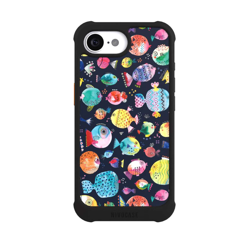 iPhone 16e NIVOmax Strandkugelfische Kinder Marineblau