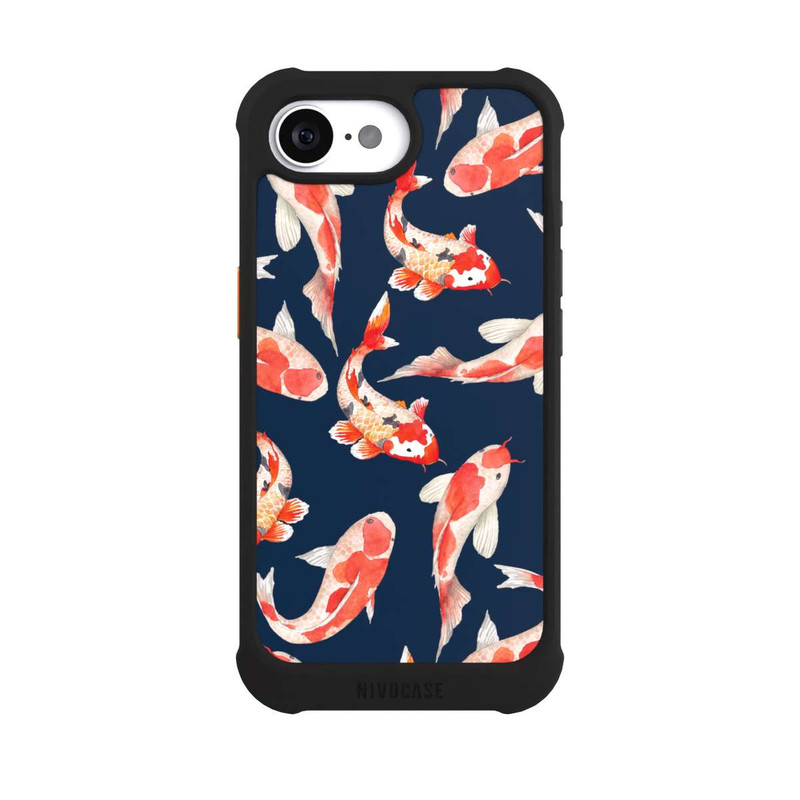 iPhone 16e NIVOmax Koi auf blauem Hintergrund