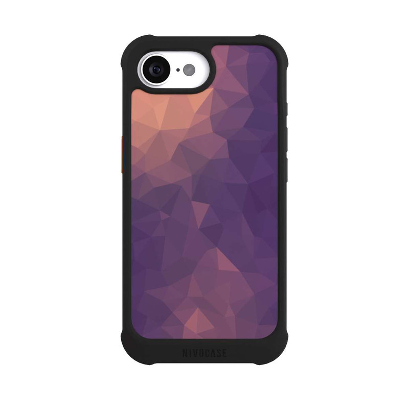 iPhone 16e NIVOmax Polygonal Mosaic Rot/Violett