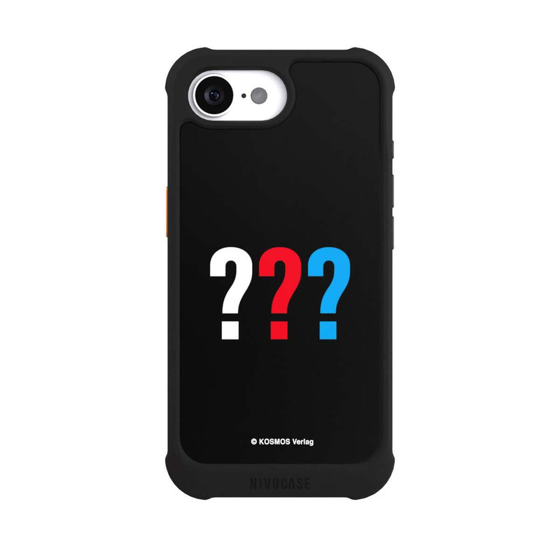 iPhone 16e NIVOmax Drei Fragezeichen Logo