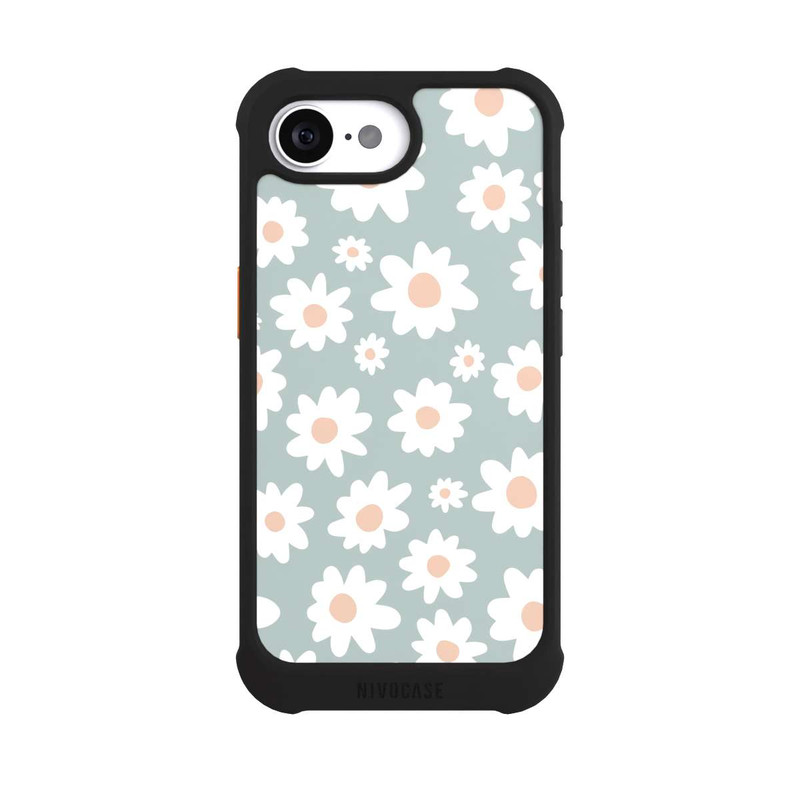 iPhone 16e NIVOmax Daisy Flower Seamless Pattern Green
