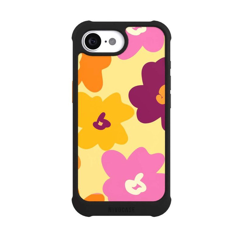 iPhone 16e NIVOmax Fleurs Colorées Rétro