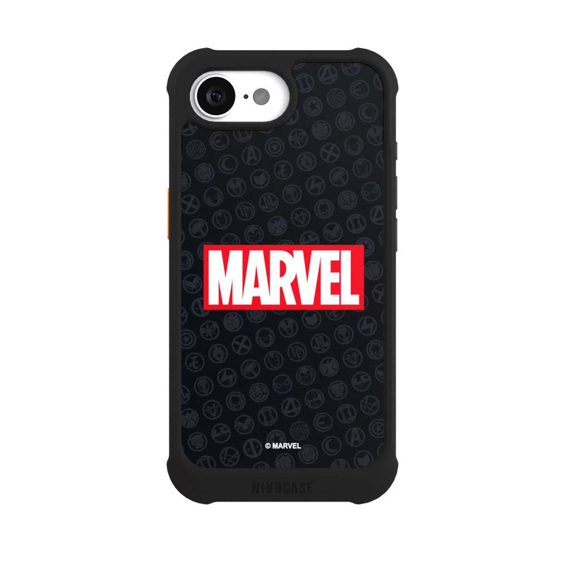 iPhone 16e NIVOmax Marvel Logo Black Red 